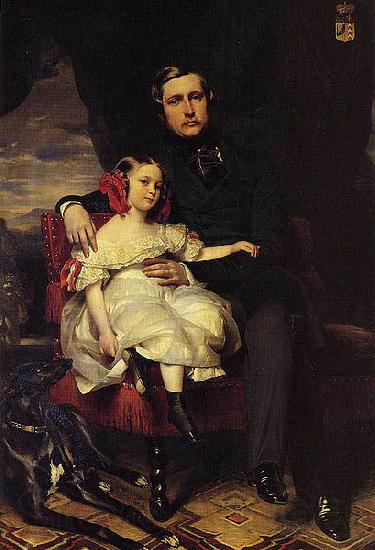 Franz Xaver Winterhalter Portrait of the Prince de Wagram and his daughter Malcy Louise Caroline Frederique Norge oil painting art